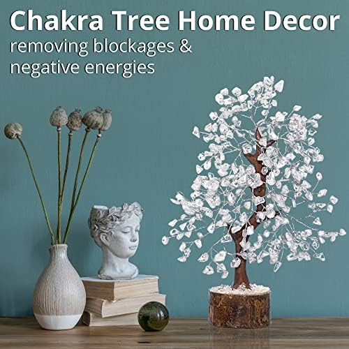 Clear Quartz Crystal Trees for Home Decor, Office Desk Decoration, Chakra Healing Crystals and Stone for Positive Energy, Money, Good Luck, Tree of Life Spiritual for Women and Mom