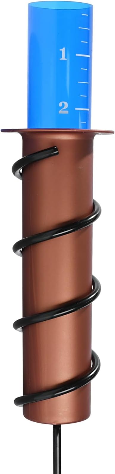 7.8-inch Large Rain Gauge Outdoor Freeze Proof, Durable Plastic Floating Rain Gauges Tube with Long Steel Stake for Yard/Garden Gifts, Accurate Rainfall Measurement & Outdoors Watering Tools