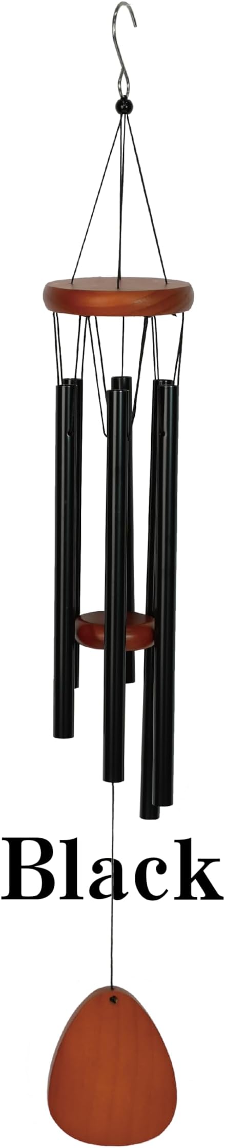 Personalized Memorial Wind Chimes for Loss of Loved One – Sympathy Gift for Mom or Dad, Outdoor Bereavement Chimes, Remembrance Wind Chime for Funeral or Memorial (Black, 37")