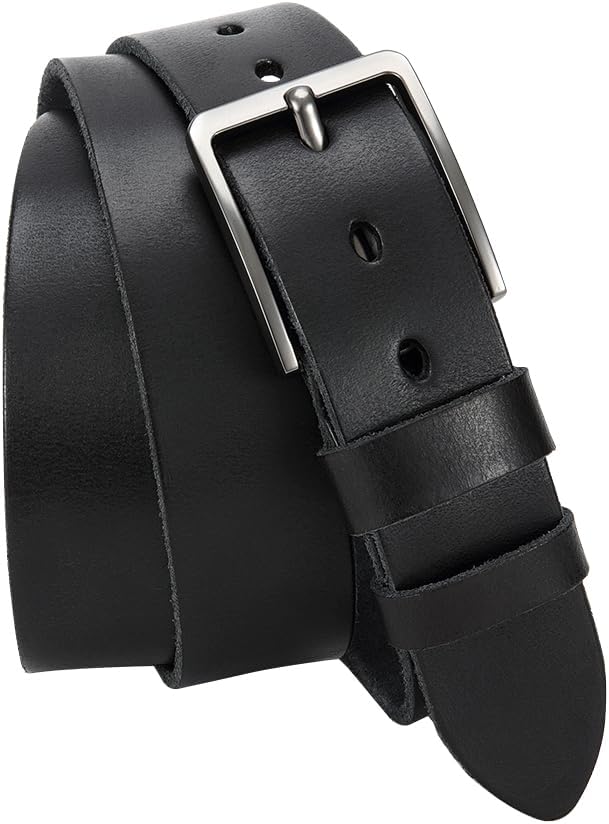 DOOPAI Men's Genuine Leather Casual Belt -Full Grain Leather Belt for Men- 1.5" Handmade Jeans Belt with Gift Box