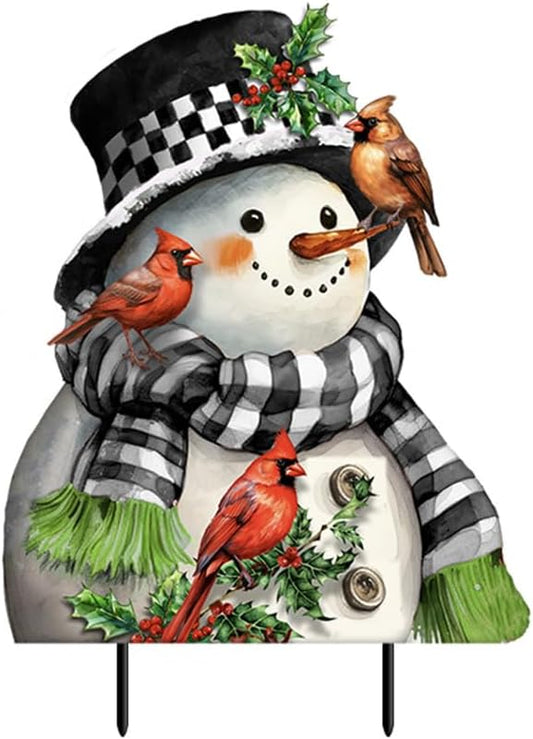 Briarwood Lane Snowman with Cardinals Metal Art