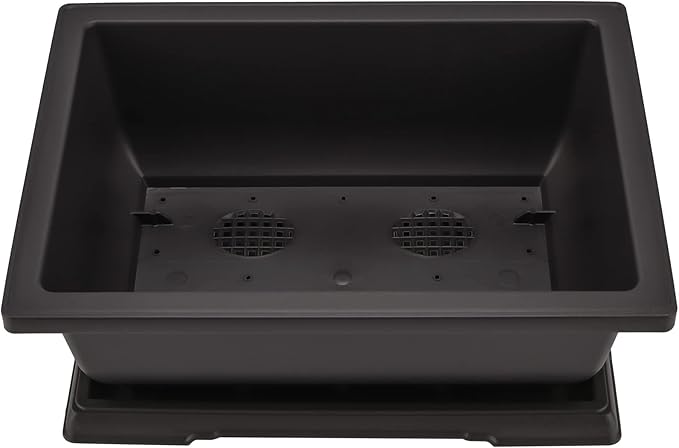4 Pack Large Plastic Bonsai Pots, 11.5 Inch Rectangular Built in Mesh Bonsai Training Pots with Trays, Plant Flower Tree Growing Bonsai Planter for Garden Supplies, Yard, Office, Room, Balcony
