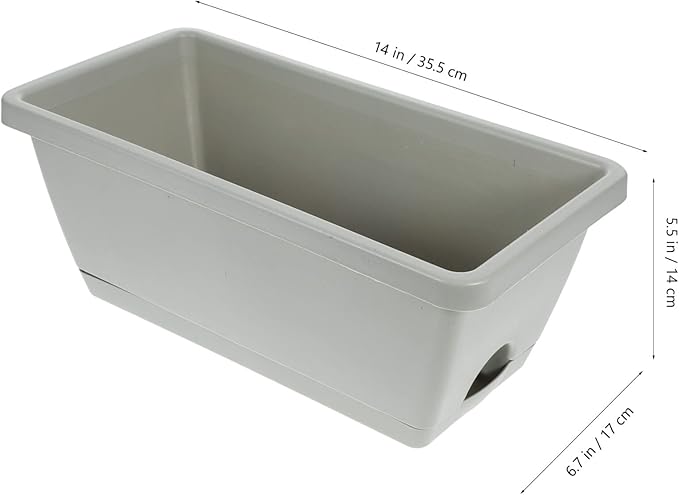 Alipis 4pcs Box Rectangular Pot Large Outdoor Planters Deck Plant Container Pot Outdoor Home Gardening Houseplant s Large Container Flowers Tray Plastic