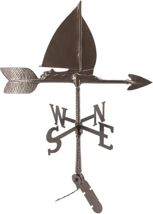Montague Metal Products - Weathervane - Cast Aluminum Weathervane -Includes Roof Mount - 6 Colors Available (Sailboat, Oil Rubbed)