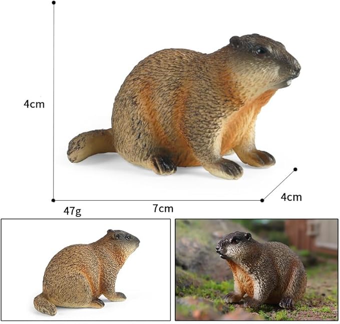 3PCS Groundhog Figurine Groundhog Sculpture Groundhog Model Animal Model Home Decoration Outdoor Garden Statue