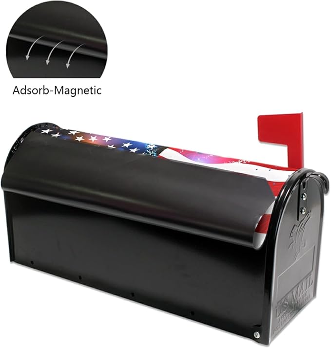 American Flag Patriotic Mailbox Cover Magnetic Independence Day 4th of July Mailbox Cover MailWraps Garden Yard Home Decor Standard Size-18"x 20.8"