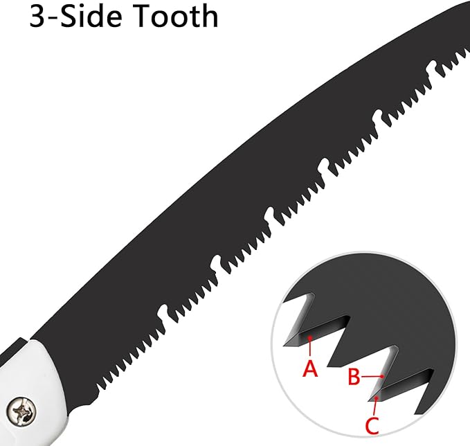7 Inch + 10 Inch Folding Saw, Pruning Hand Saw for Wood Cutting, Garden Pruner with SK5 Curved Blade, Foldable Handsaw for Tree Trimming, Camping, Gardening and Carpentry