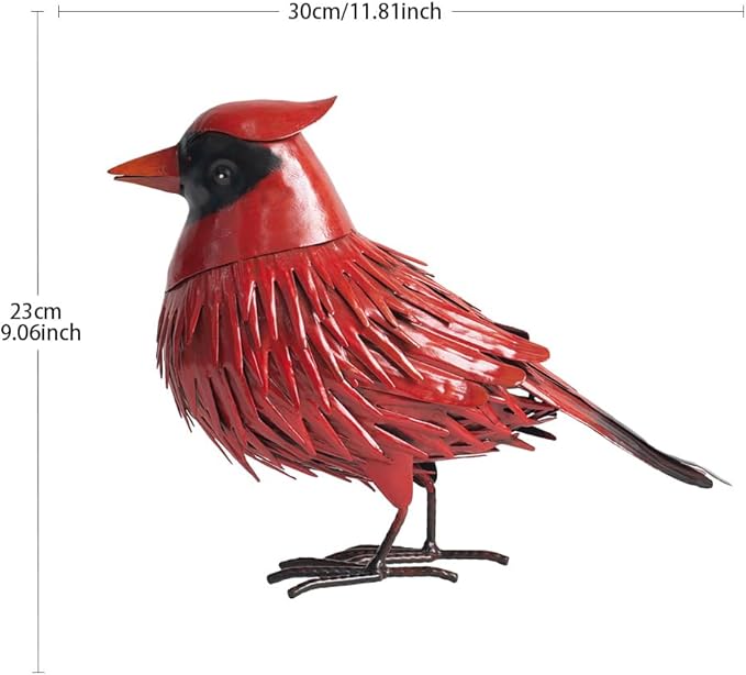 Natelf Cardinal Statue Metal Bird Yard Art, Garden Sculptures & Statues Large Red Birds Outdoor Decor, Gifts for Christmas/Mom/Grandma/Wife/Daughter/Sister/Aunt