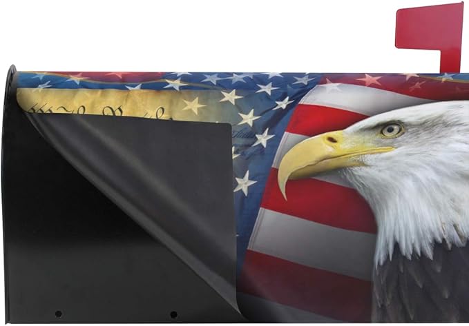 WOOR Patriotic Eagle Magnetic Mailbox Cover Oversized for Garden Yard Outdoor Decorations-20.8" x 25.5"