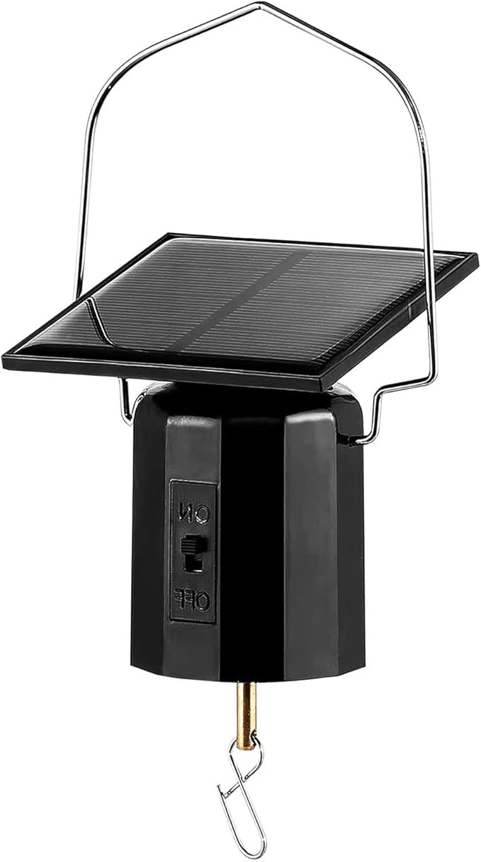 Solar Powered Wind Spinner Motor, Small Mobile Display Hanging Spinning Motor for Wind Spinners, Mini Rotating Outdoor Decor Accessories for Sun Catchers, Wind Chimes and Sculptures