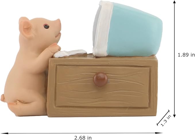 Pig Statue Mini Pig Figurine, Resin Home Decor, Lucky Animal Garden Statue for Micro Landscape (Pigs Playing with Computers)