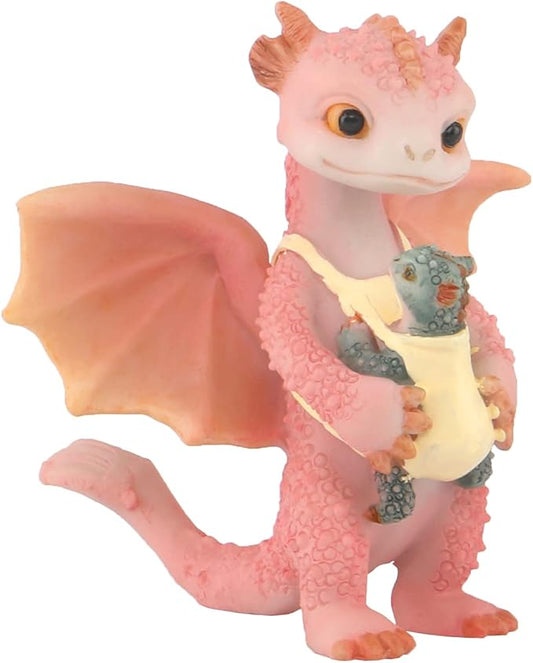 Mini Dragon Figurine, Resin Home Decor, Cute Ornaments, Lucky Animal Garden Statue for Micro Landscape (Mother and Baby)