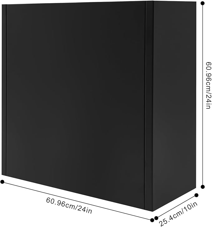Metallic Heavy Outdoor/Indoor Planter Box, Seamless Large Metal Planter for Tall Trees, Plants, Flowers, No Assembly Required (Black, 24 * 10 * 24 inch)