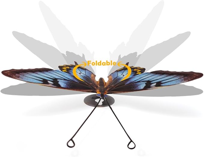 EOORAU Metal Butterfly Wall Decor - 5 Pack Lifelike Butterflies Wall Art Sculpture Hanging Decorations for Indoor or Outdoor, Yard Patio Fence Garden Decoration, Mother's Day Gift