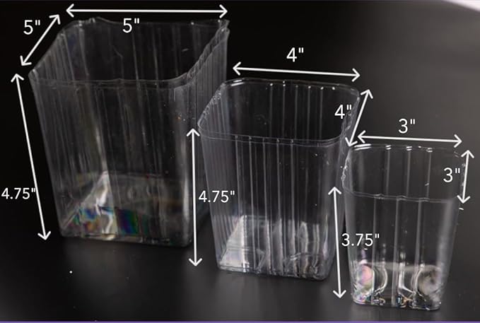 Clear Plastic Liner Inserts for Wood Boxes and Planters (5”x 5.75”) (Sell in Pack of 12) (to fit Square 6" Planter) (L060606)