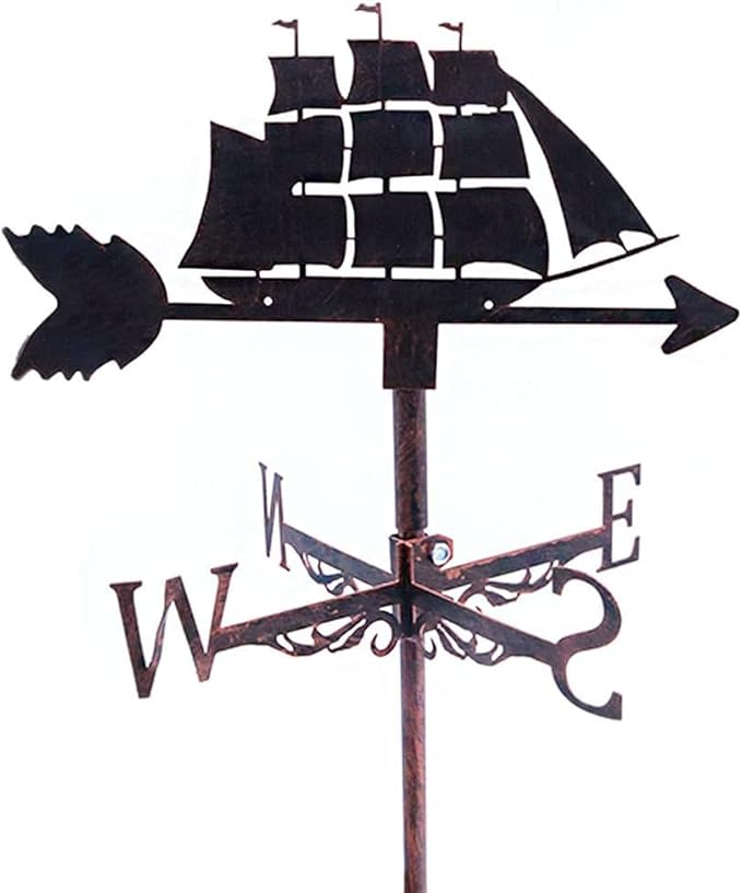 Metal Weather Vane, Sailing Stainless Steel Weather Vane, Outdoor Garden Decoration for Occasion Ideal for The Garden,Home,Garden Sheds,Fence Posts,pergolas,barn or Gazebo