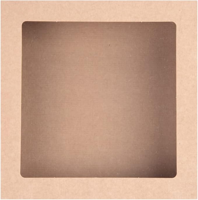 Restaurantware Cater Tek 9 x 9 x 2.4 Inch Catering Boxes 10 Insert Tab Lock Baked Goods Boxes - Window Lids Easy Assembly Kraft Paper Window Pastry Boxes For Charcuterie Or Cupcakes