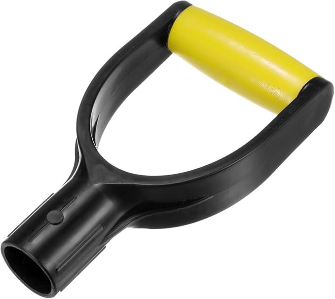 HARFINGTON Shovel D Grip Handle 1-1/4""(32mm) Inner Dia. ABS Plastic Spade Snow Shovel Replacement Garden Accessories for Digging Raking Tool, Yellow/Black