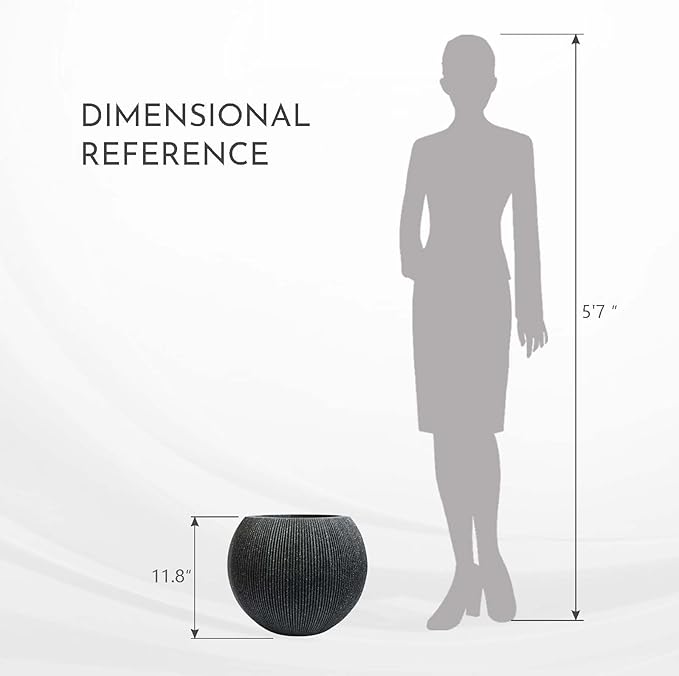 11.8 H x 14.5" Dia (8.9" Pot Opening) Plastic Round Black Planters for Outdoor Plants, Resin Flower Pot for Indoor and Outdoor Plants, Plant Pot with Drainage Holes and Plug for Home Patio Garden