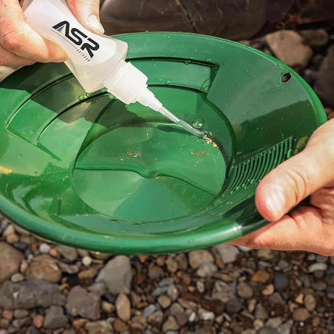 ASR Outdoor 12" Gold Pan Gold Prospecting Beginners Kit, Collection Tools, 5 Piece Blue