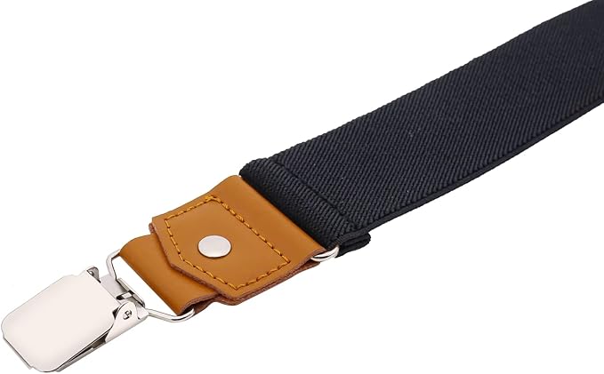 Suspenders for Men Y Back Adjustable Elastic with Strong Clips 47 Inches