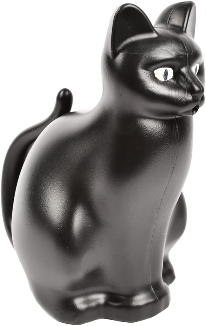 Esschert Design Cat Watering Can, Plastic, Black