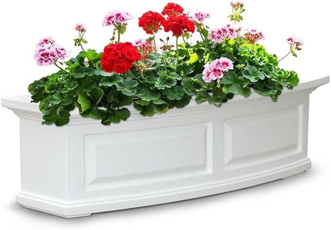 Pemberly Row 3ft Weatherproof Traditional Plastic Window Box in White