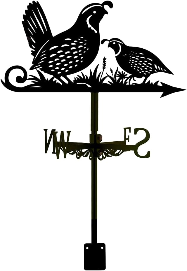 SUPERDANT Quail Weather Vane Animal Birds Wind Vanes for Yard Metal Weathervane Roof Mount for Gardens Outside Black Weathervanes Farmhouse Farm Barn Sheds Patio Decorations Gift