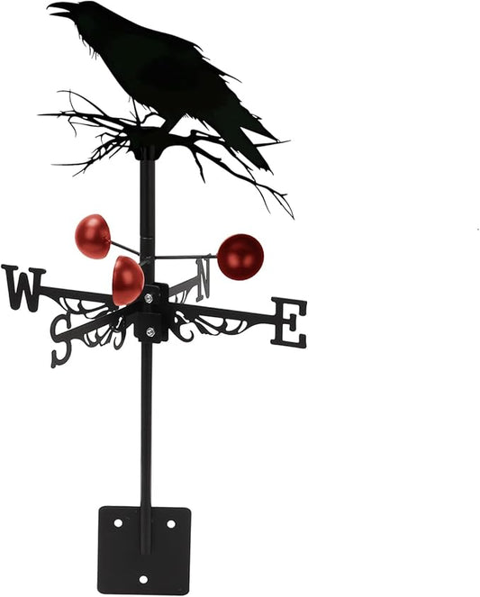 Weathervane Roof Mount, Rust-Resistant & Durable Metal Wind Direction Indicators, Decor Weather Vane for Yard, Outside, Garden, Shed, Farmhouse & Chicken Coop (Crow)