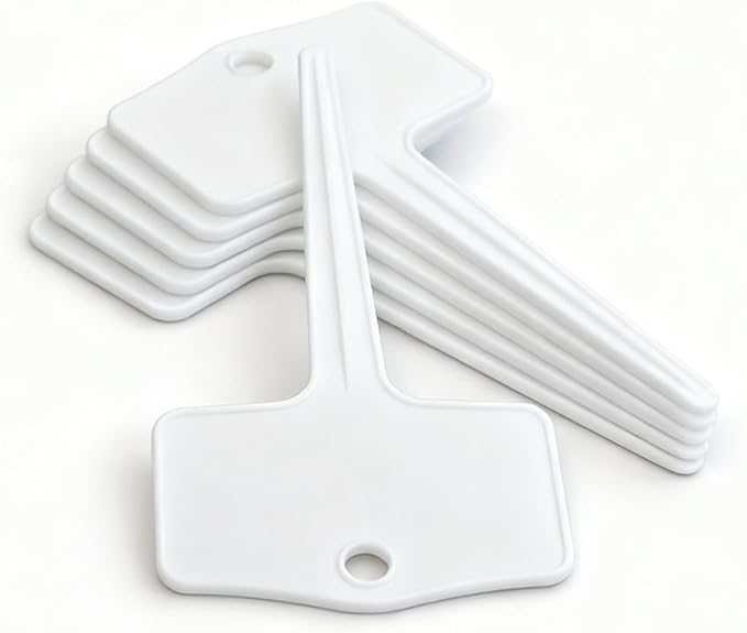 50pcs Plastic Plant T-Type Labels Garden Stake Markers Waterproof Plant Tags for Outdoor (White)