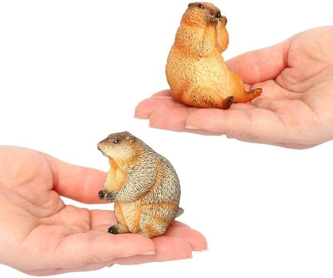 4PCS Groundhog Figurine Groundhog Sculpture Groundhog Model Animal Model Home Decoration Outdoor Garden Statue