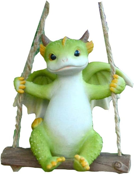Miniature Fairy Garden Dragon Statues- Swing Dragon