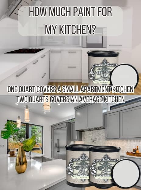 ALL-IN-ONE Paint, Durable cabinet and furniture paint. Built in primer and top coat, no sanding needed. Includes our 30 featured color card - Polo (dark navy), Quart