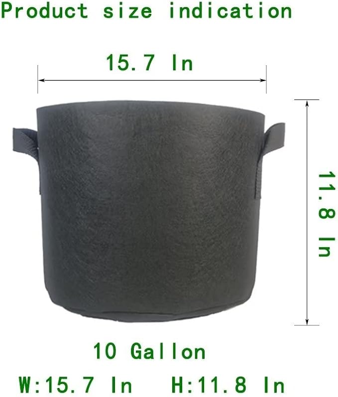WEIFENG 10 Gallon Grow Bags Planters for Outdoor Plants 5-Pack Plant Bags with Handles