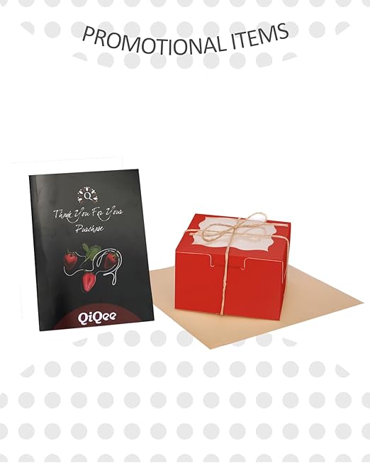 qiqee Red Bakery Box with Window 4x4x2.5 inch 30Packs Macaron Boxes Small Donut Pastry Boxes for Party Mini Cookie Boxes