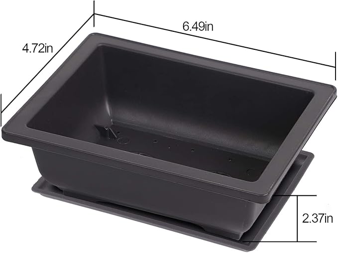 KINJOEK 20 PCS 6.5 Inch Plastic Bonsai Training Pots with Drainage Trays, Rectangular Plant Bonsai Pot, Flower Succulent Tree Growing Pots Container for Garden, Indoor, Home Decorative