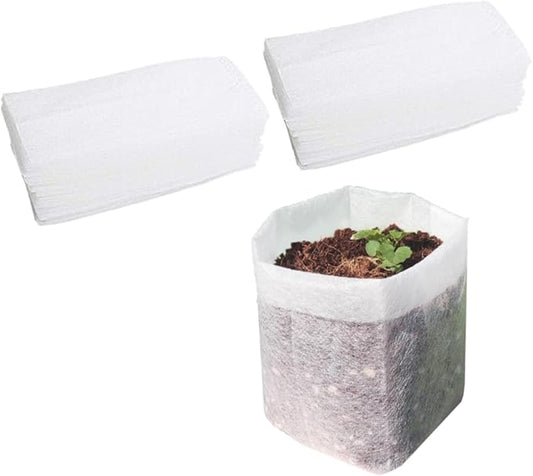 Belit Nursery Growing Bags, 200 Pcs Fabric Seedling Pots Non-Woven Pouch for Gardening Seed Plant Bag, Potato, Flower, Tomato Plant Starts (5.6" x 7.4 ")