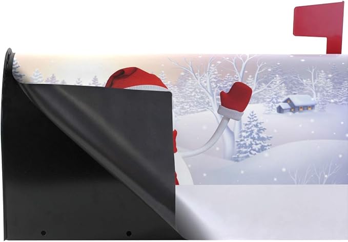ALAZA Christmas Cute Snowman Magnetic Mailbox Cover Happy New Year Mailbox Cover MailWraps Garden Yard Home Decor for Outside Standard Size-18"x 20.8"