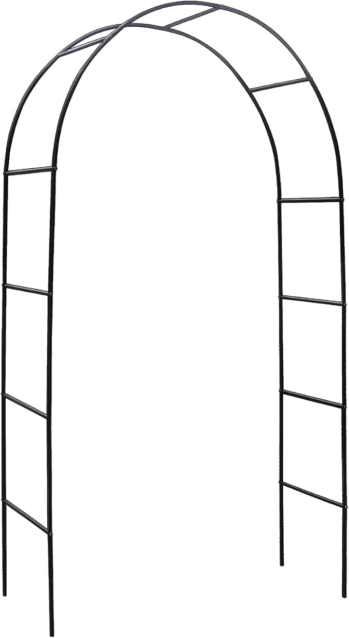 Metal Pergola Arbor, Outdoor Flower Garden Arch Trellis, Steel Garden Arbor for Climbing Plants, Wedding Decoration, 7'8" H x 4'5" W