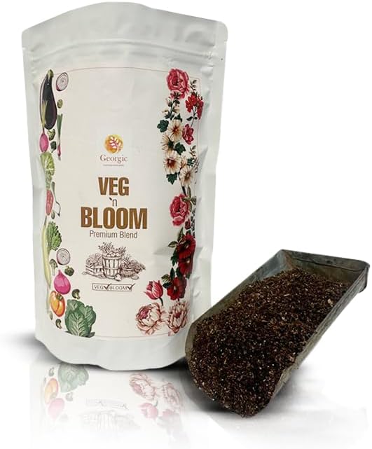 Veg N Bloom Natural Potting Mix – Nutrient-Rich Soil Blend for Vegetables, Herbs, Flowers & Houseplants – Coco Pith, Neem Frass for Root Growth & Seed Starting
