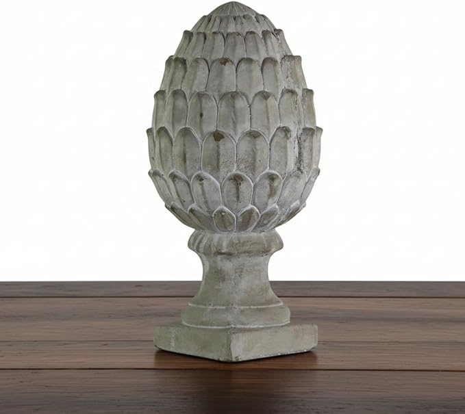 Urban Trends Cement Artichoke Figurine on Base with Concrete Finish, Decorative Sculptural Accent in Gray