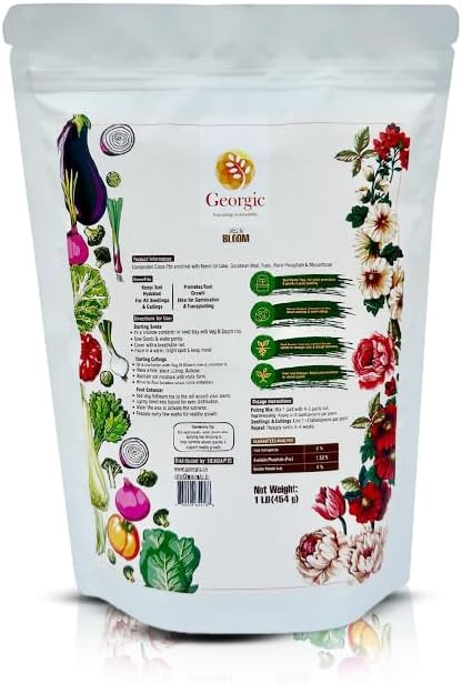Veg N Bloom Natural Potting Mix – Nutrient-Rich Soil Blend for Vegetables, Herbs, Flowers & Houseplants – Coco Pith, Neem Frass for Root Growth & Seed Starting