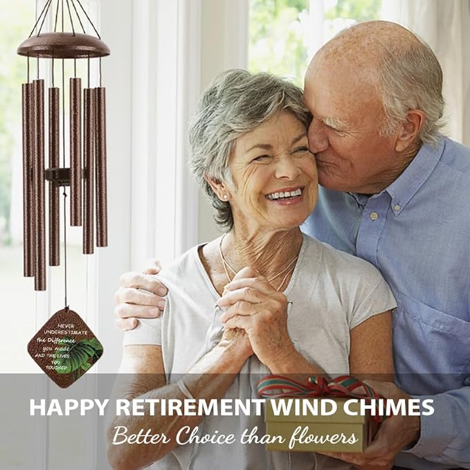 Happy Retirement Gifts for Woman Men, Funny Retirement Wind Chimes & Party Decorations, Going Away Gifts for Coworker Women Colleague Boss Teacher Nurse Military,32"