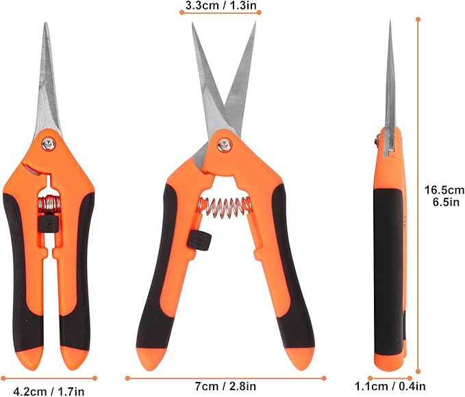 20 Pack 6.5 Inch Garden Pruning Scissors, Hand Pruner with Stainless Steel Blades, Sharp Point Gardening Shears Cutter, Gardening Pruning Shear, Supplies & Accessories(Orange)