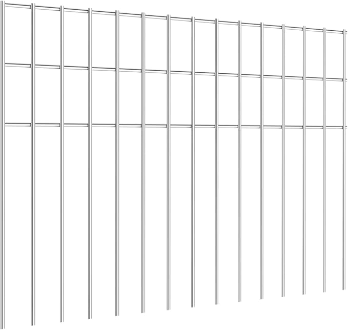 15 Pack 24in(L) X 15in(H) Small/Medium Animal Barrier Fence, 5.5mm Heavy Duty Rod with 1.5" Rod Gap, Dog Rabbits Fences Metal Fence Panel Ground Stakes for Outdoor Patio. Total 30Ft(L)