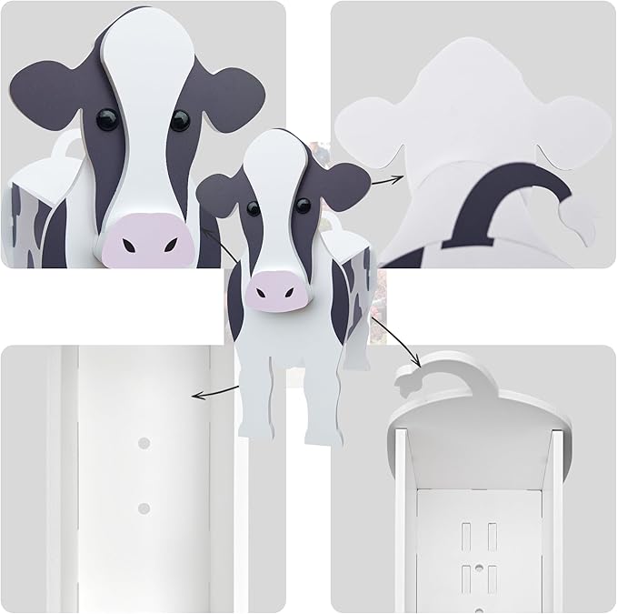 Dairy Cow Planter, Cute Animal Shape Flower Planters, Plant Pots for Indoor/Outdoor Garden Decor, Unique Gifts/Souvenirs for Pet Lovers (Large)