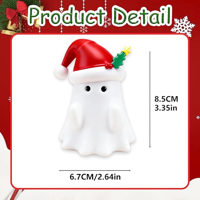 Christmas Ghost Figurine, Funny Pen Holder Ghost Statue, Cute Decor for Christmas Decorations Desk Indoor and Porch Spooky Home Decor
