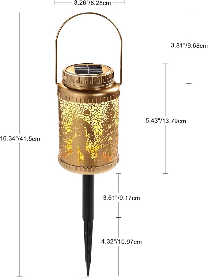 Cooo 6 Pack Solar Pathway Lights & Solar Lanterns Outdoor Waterproof Landscape Path Lights Christmas Lights Gifts for Women Mom Grandma for Garden Yard Patio Backyard Porch Decorations-Gold Wild Man
