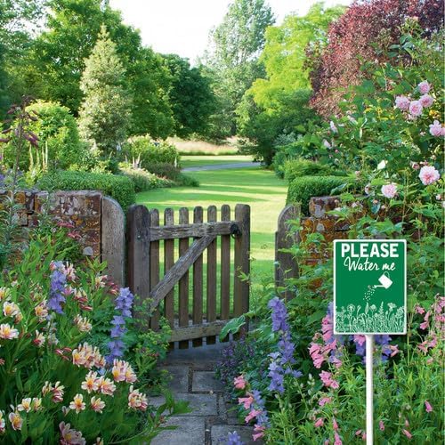 FemiaD Please Water Me Yard Sign with Stake Funny Garden Decor 4.6x6inch Sturdy Aluminum Rustproof Outdoor Lawn Decor for Garden Front Door Outdoor Use Easy to Install