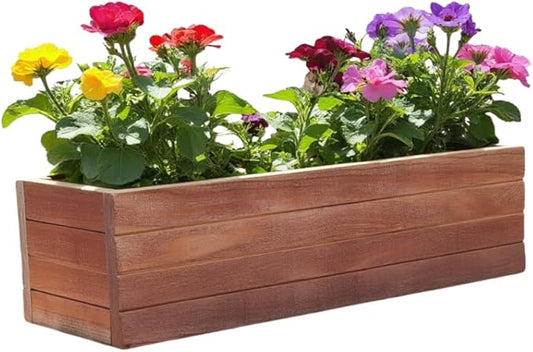 Handmade Cedar Wood Planter Box – Custom Small Indoor Outdoor Window Herb Box with Drainage Hole – Rustic Kitchen, Living Room, or Wedding Decor – Made in USA – Wood Flower or Plant Holder (12")